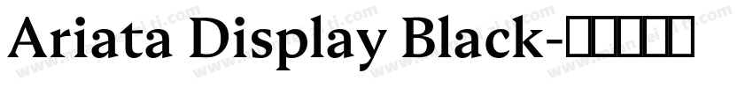 Ariata Display Black字体转换